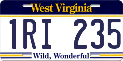 WV license plate 1RI235