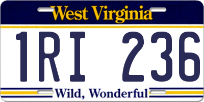 WV license plate 1RI236