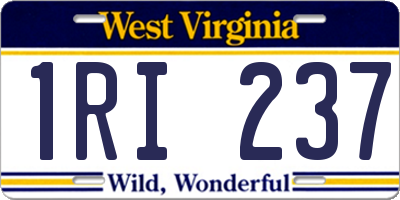 WV license plate 1RI237