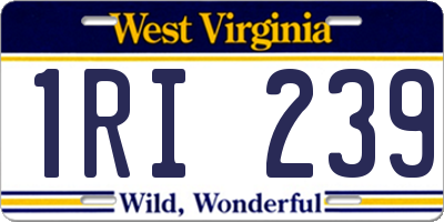 WV license plate 1RI239