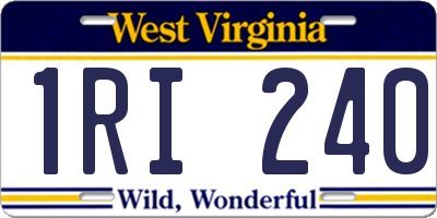 WV license plate 1RI240