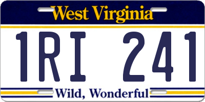 WV license plate 1RI241