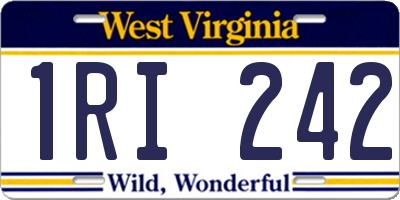 WV license plate 1RI242