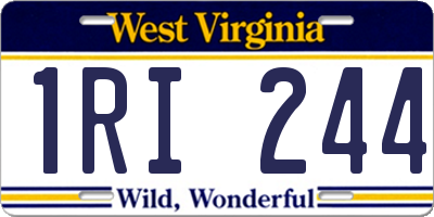 WV license plate 1RI244