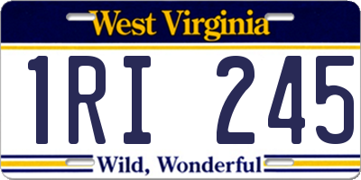 WV license plate 1RI245