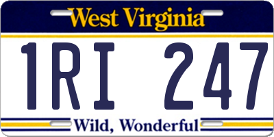 WV license plate 1RI247