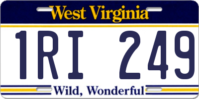 WV license plate 1RI249