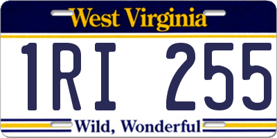 WV license plate 1RI255