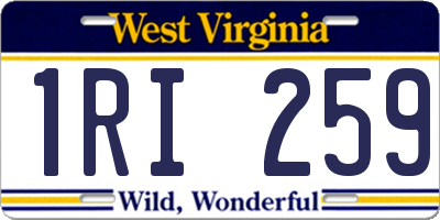 WV license plate 1RI259