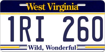 WV license plate 1RI260