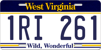 WV license plate 1RI261
