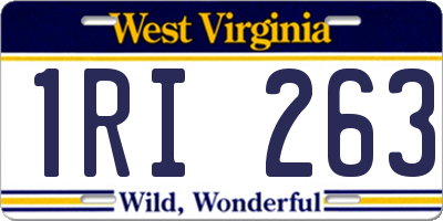 WV license plate 1RI263