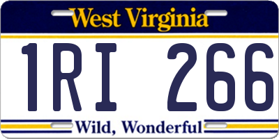 WV license plate 1RI266