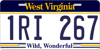 WV license plate 1RI267