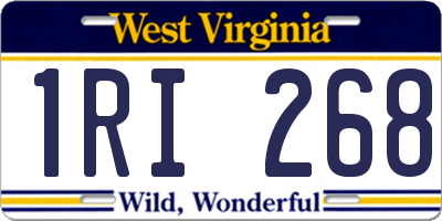 WV license plate 1RI268