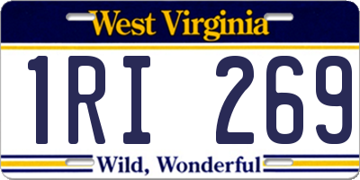 WV license plate 1RI269