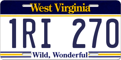 WV license plate 1RI270