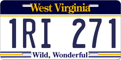 WV license plate 1RI271