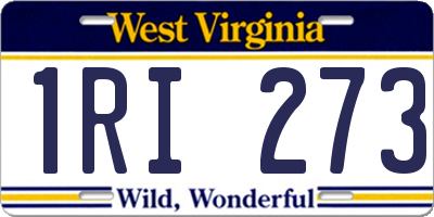 WV license plate 1RI273