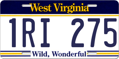 WV license plate 1RI275
