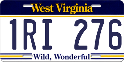 WV license plate 1RI276