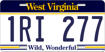 WV license plate 1RI277