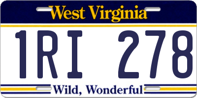 WV license plate 1RI278