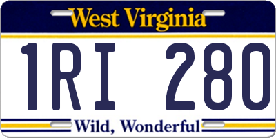WV license plate 1RI280