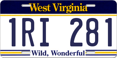 WV license plate 1RI281