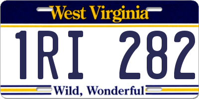 WV license plate 1RI282