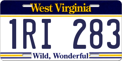 WV license plate 1RI283