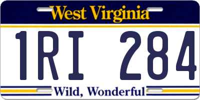 WV license plate 1RI284