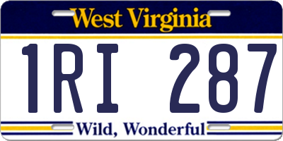 WV license plate 1RI287