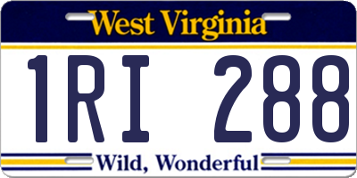 WV license plate 1RI288