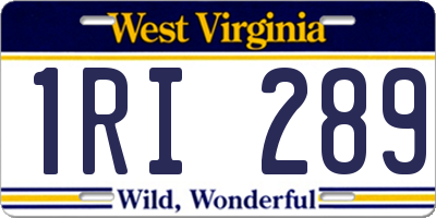 WV license plate 1RI289