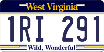 WV license plate 1RI291