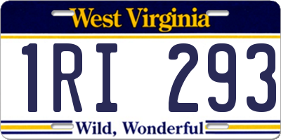 WV license plate 1RI293