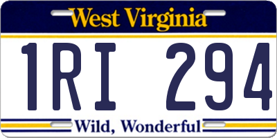 WV license plate 1RI294