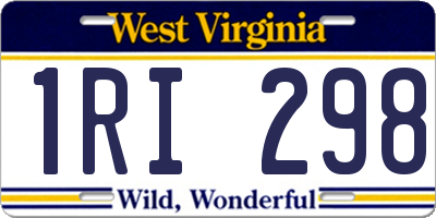 WV license plate 1RI298