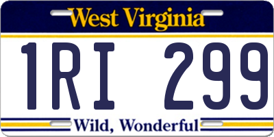 WV license plate 1RI299