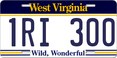 WV license plate 1RI300