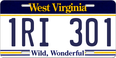 WV license plate 1RI301