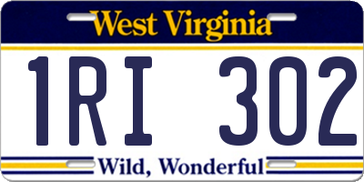 WV license plate 1RI302