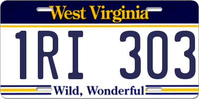WV license plate 1RI303
