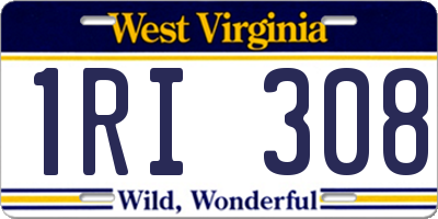 WV license plate 1RI308