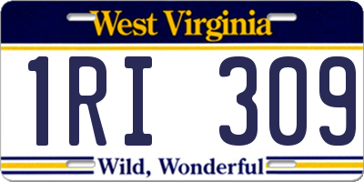 WV license plate 1RI309