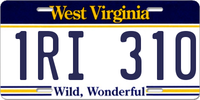 WV license plate 1RI310