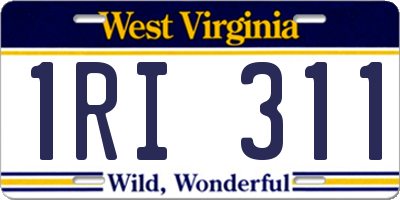 WV license plate 1RI311