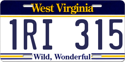 WV license plate 1RI315