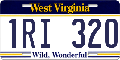 WV license plate 1RI320